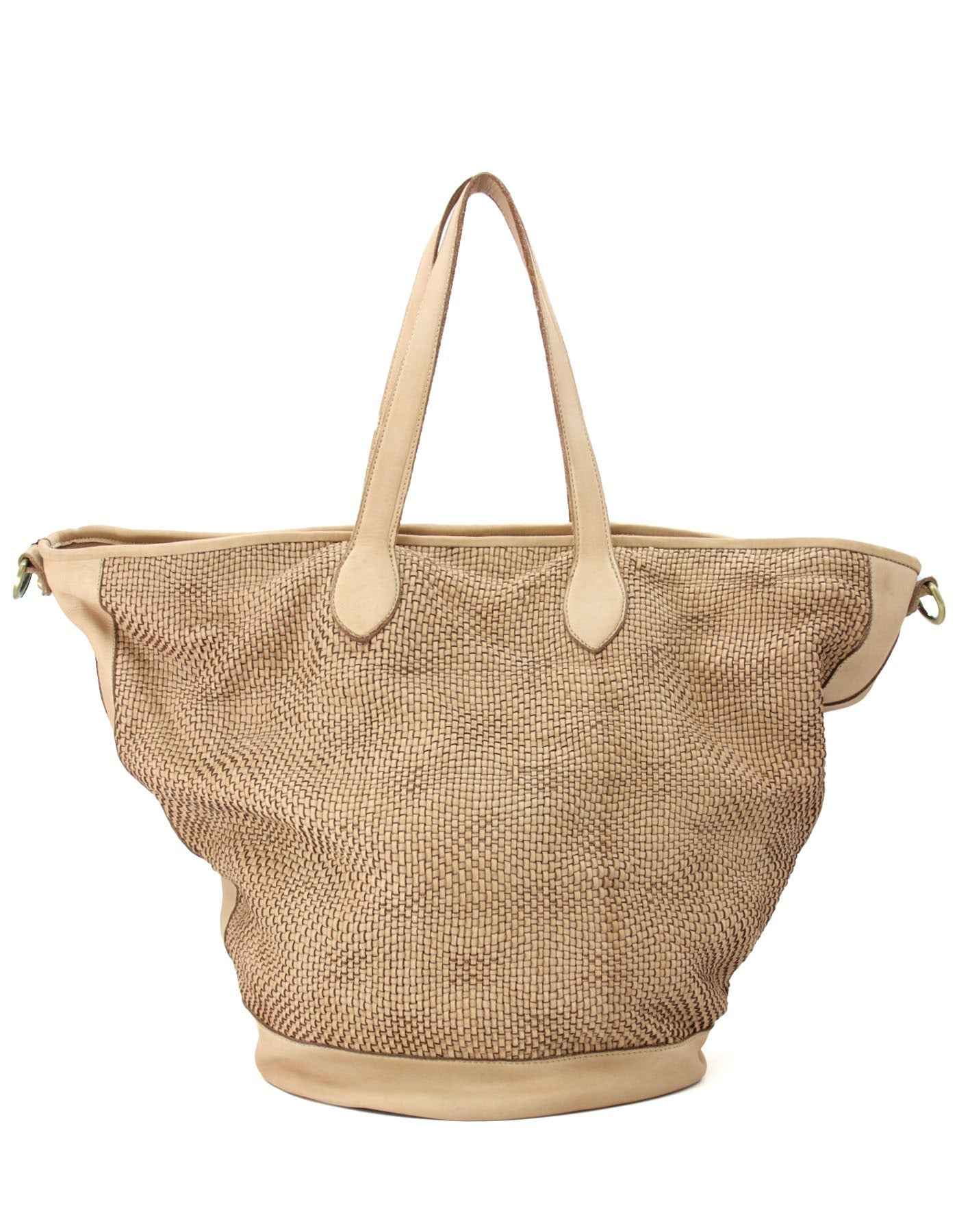 BZNA Bag Patch Taupe  Designer XXL Shopper Damen Handtasche Schultertasche
