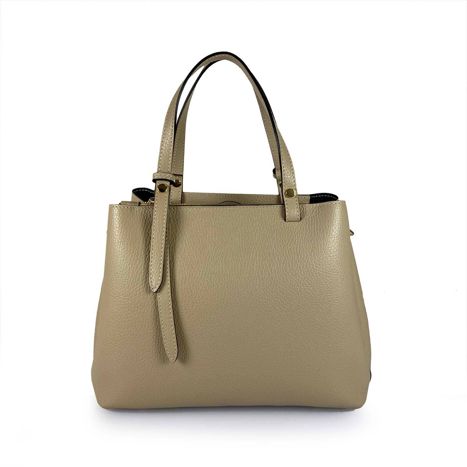 BZNA Bag Latona Taupe Leder Italy Damen Handtasche Schultertasche Tasche - B Z N A