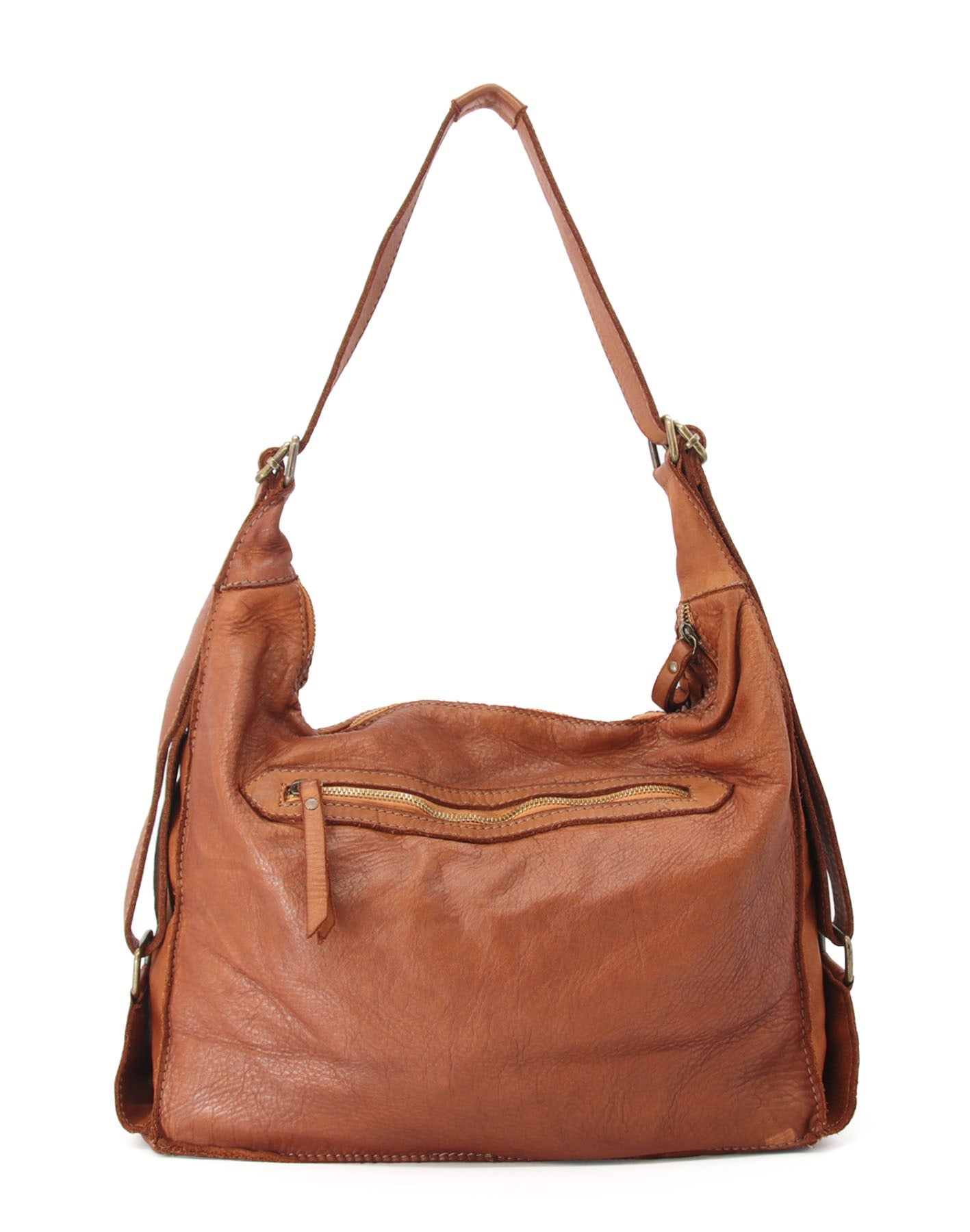 BZNA Bag Lory Cognac Backpacker Designer Rucksack Damenhandtasche Schultertasche - B Z N A