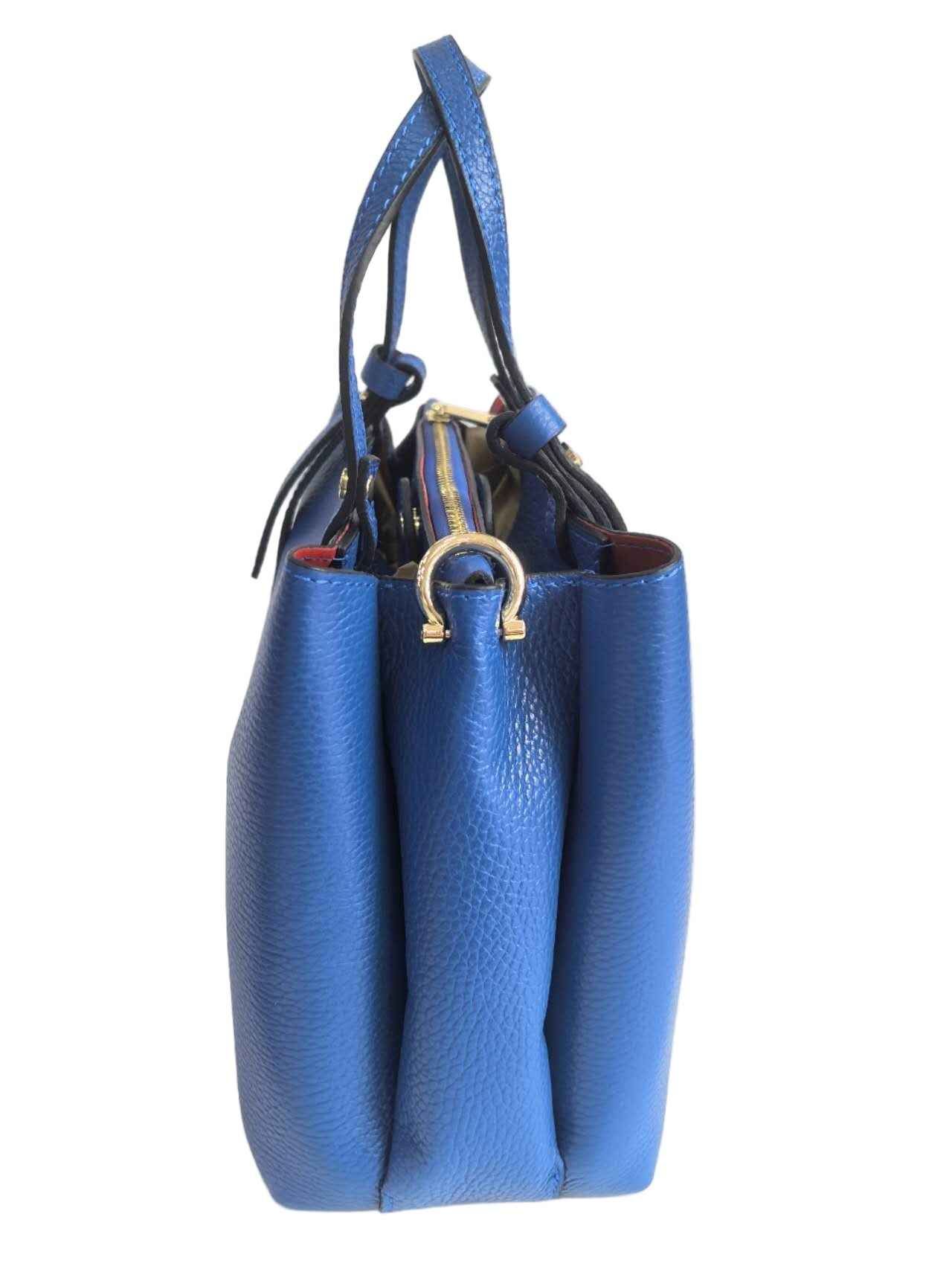 BZNA Bag Latona Blau Leder Italy Damen Handtasche Schultertasche Tasche