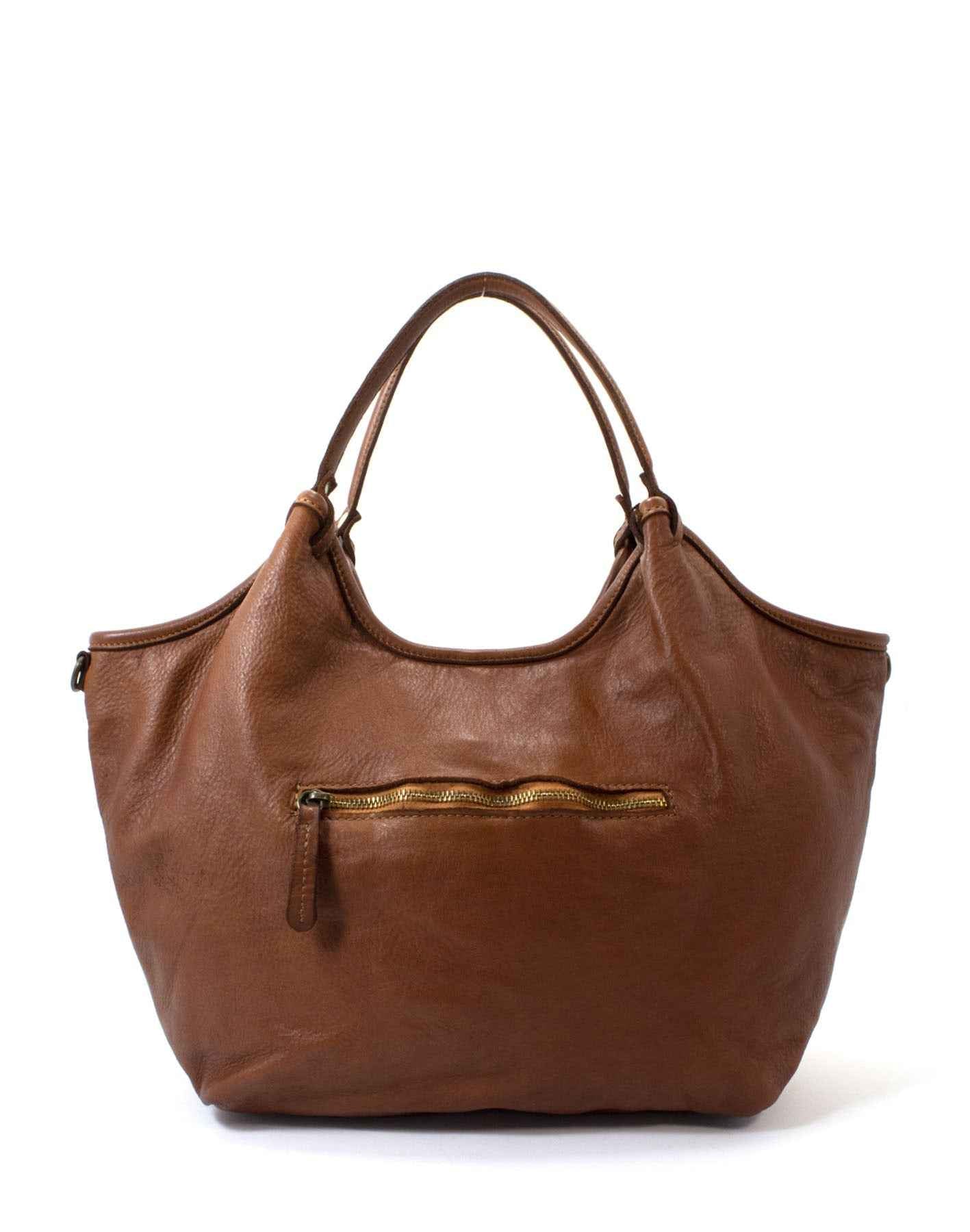 BZNA Bag Leandra Cognac Italy Damen Shopper Handtasche Schultertasche Tasche Leder