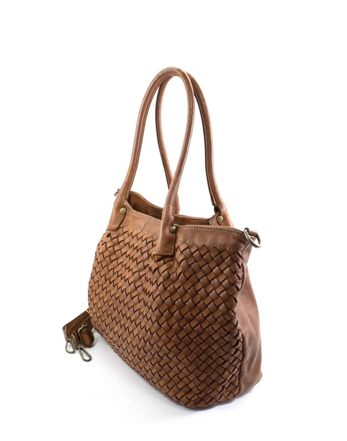 BZNA Bag Lara Cognac Italy Damen Handtasche Schultertasche Tasche Leder