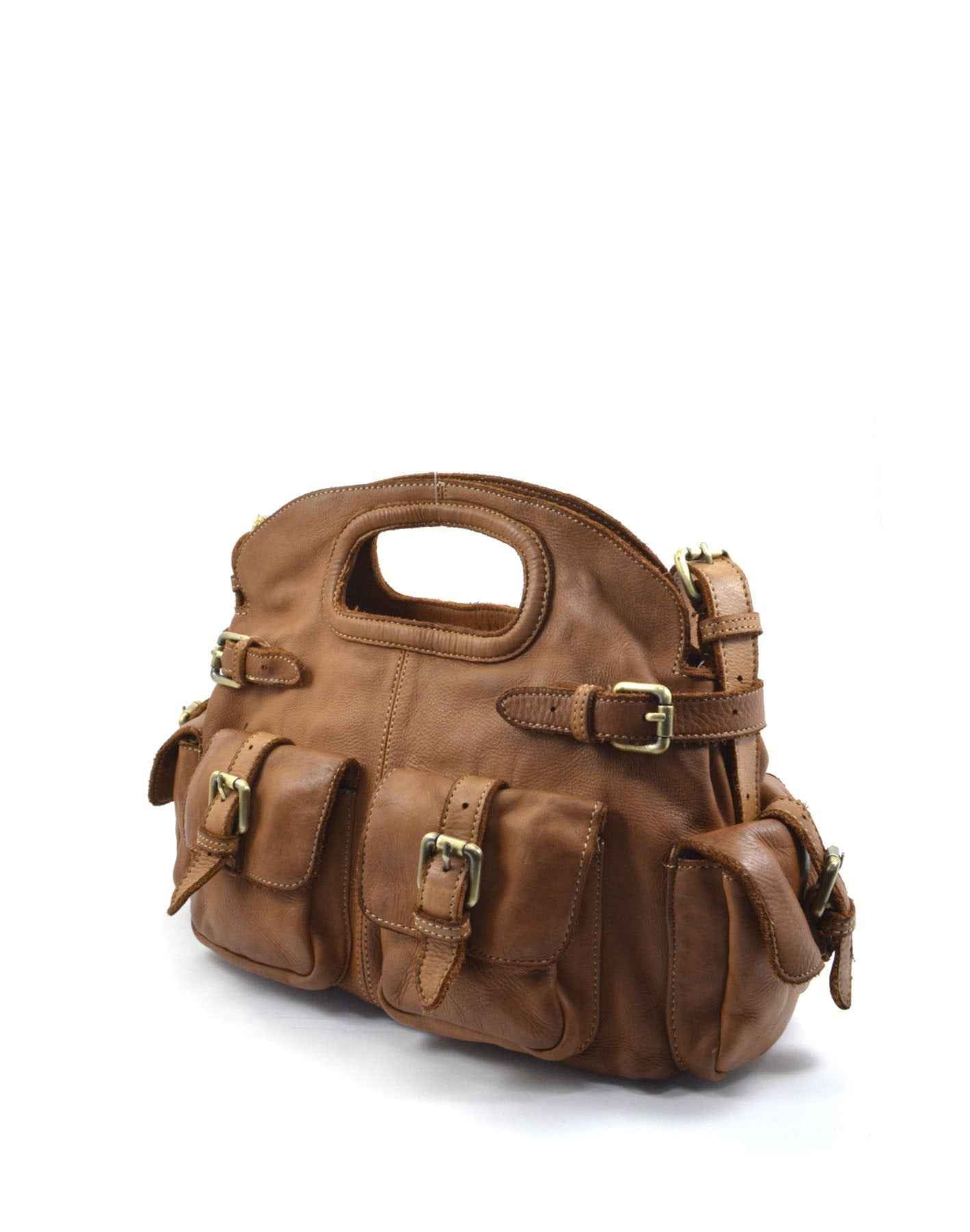 BZNA Bag Radika Braun Italy Damen Handtasche Schultertasche Tasche Leder