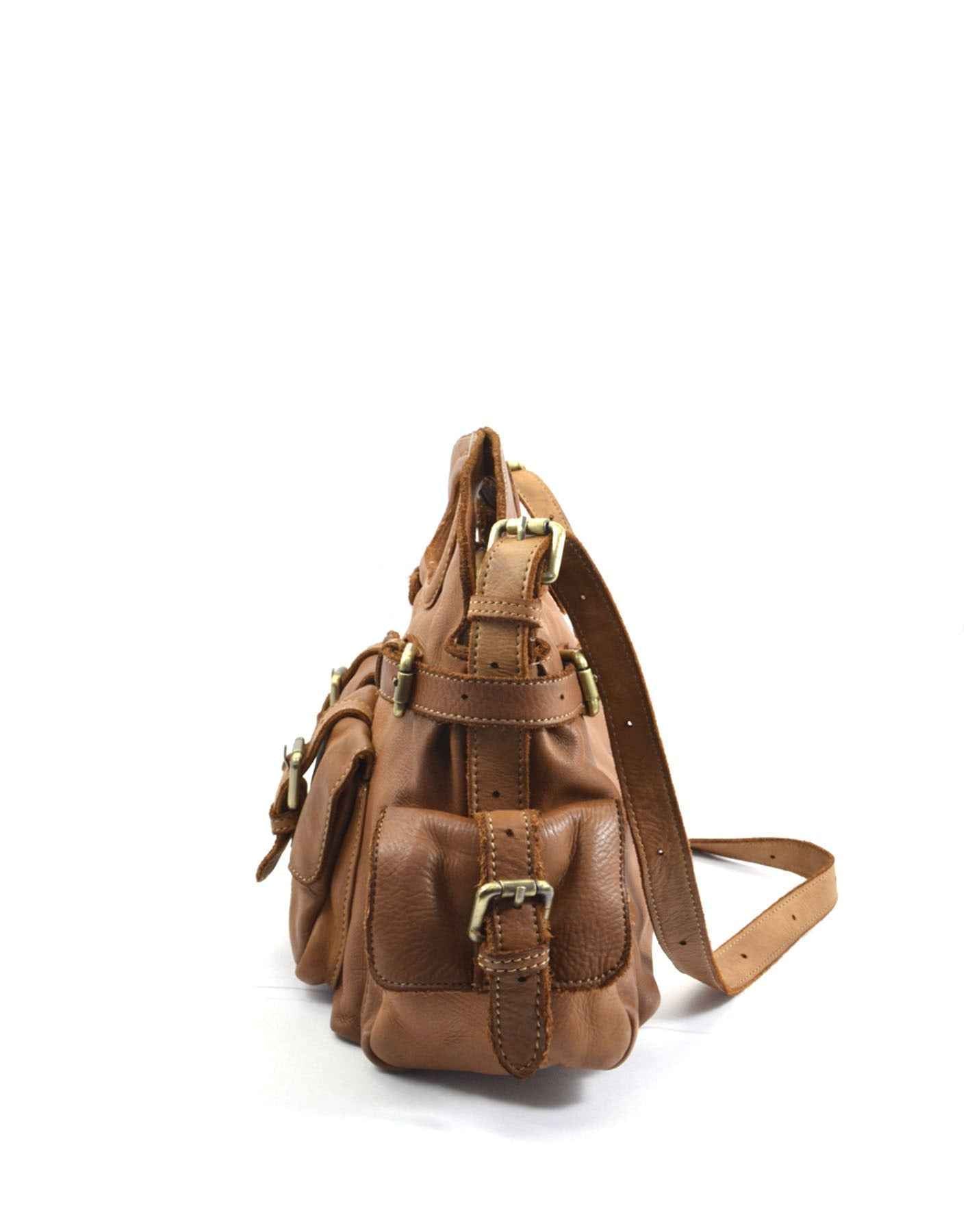BZNA Bag Radika Cognac Italy Damen Handtasche Schultertasche Tasche Leder