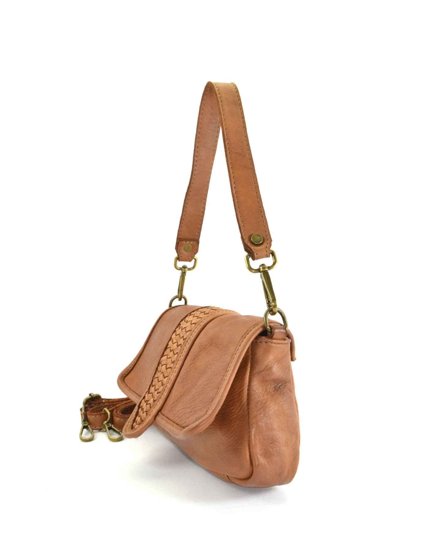 BZNA Bag Radjaka Cognac Italy Damen Handtasche Schultertasche Tasche Leder