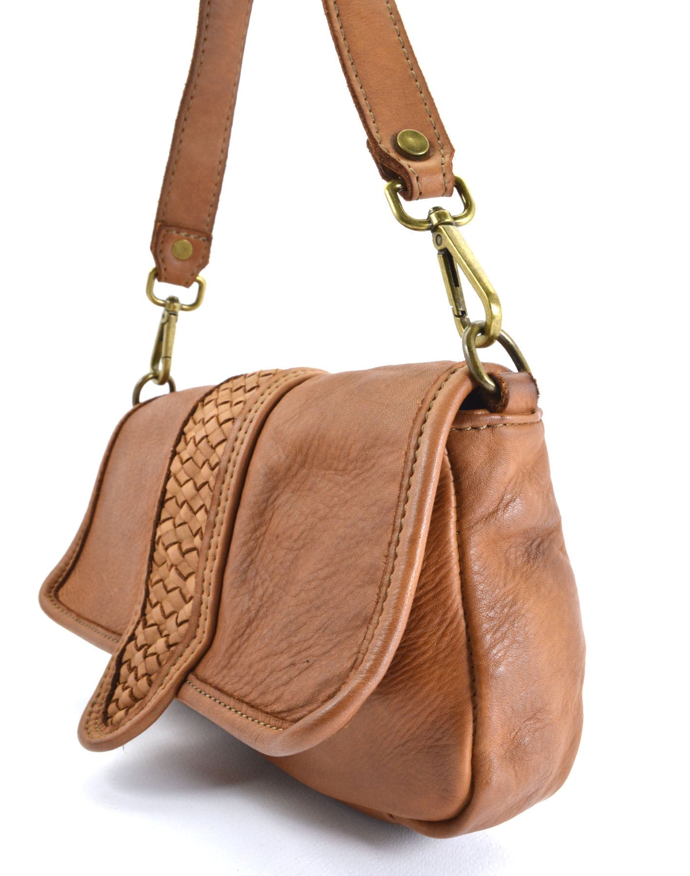 BZNA Bag Radjaka Cognac Italy Damen Handtasche Schultertasche Tasche Leder - B Z N A