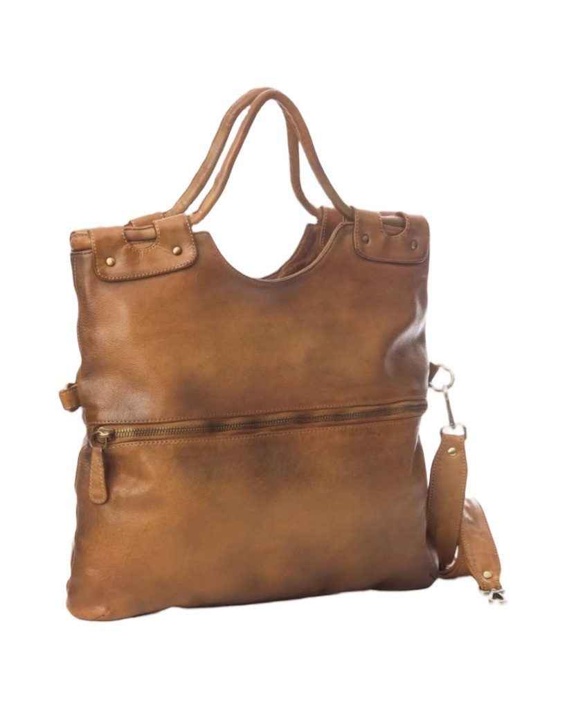 BZNA Bag Shopper Elisa Cognac Designer Damenhandtasche Messenger Schultertasche