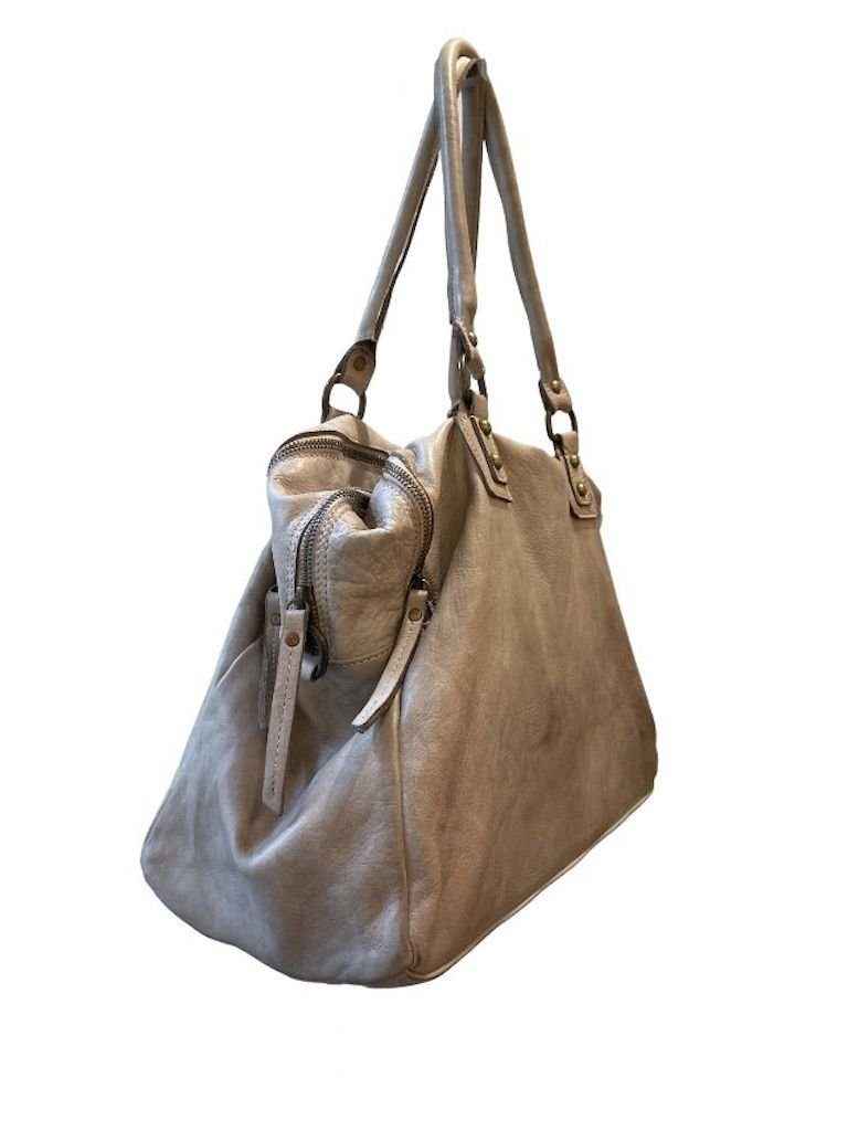 BZNA Bag Lue Taupe Italy Designer Messenger Damen Handtasche Schultertasche Shopper