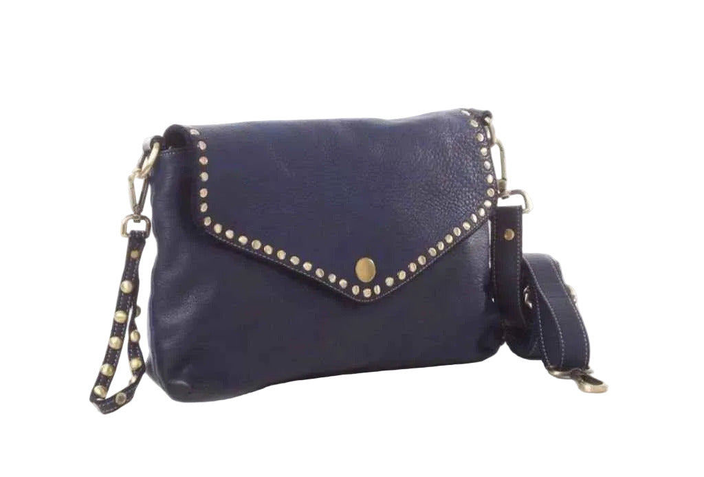 BZNA Bag Doria Blau Clutch Italy Designer Damen Umhängetasche Schultertasche Neu