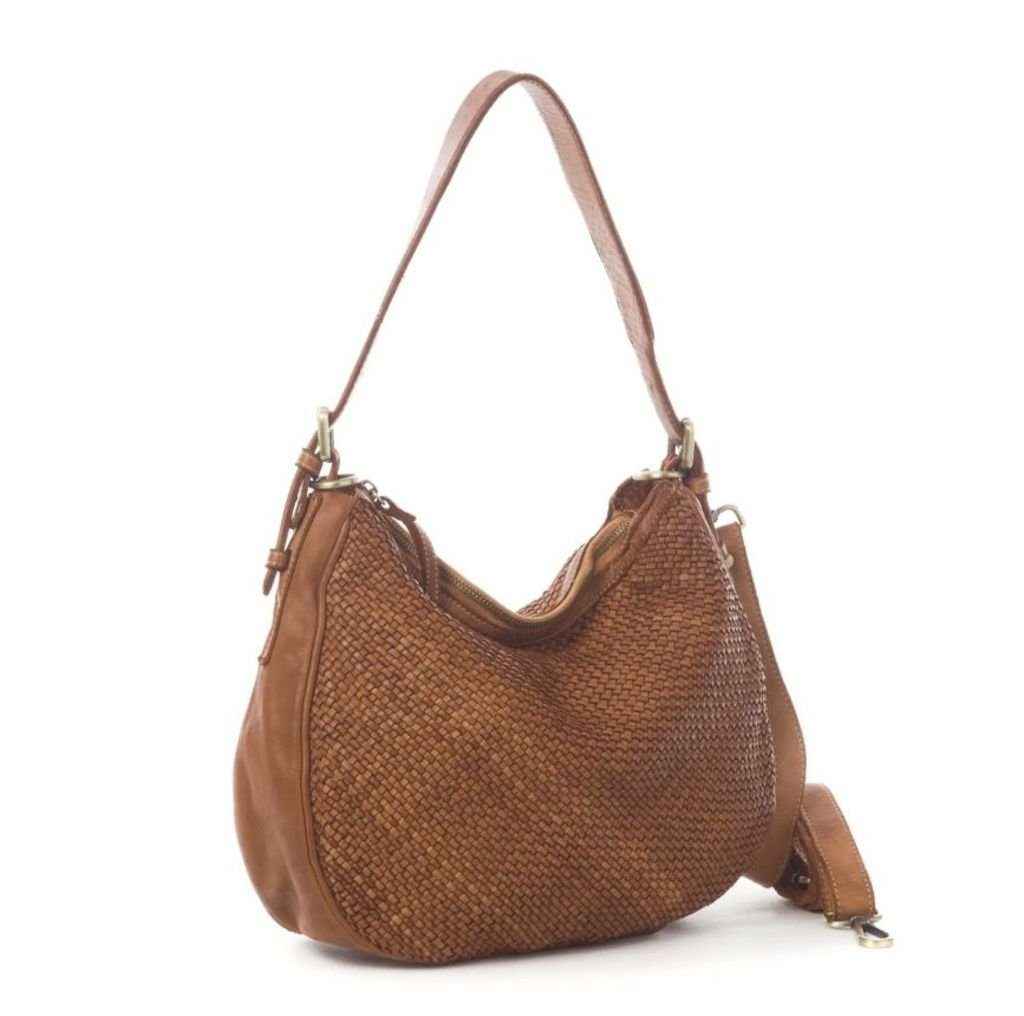 BZNA Bag Anja Cognac Italy Designer Beutel Umhängetasche Damen Handtasche Leder