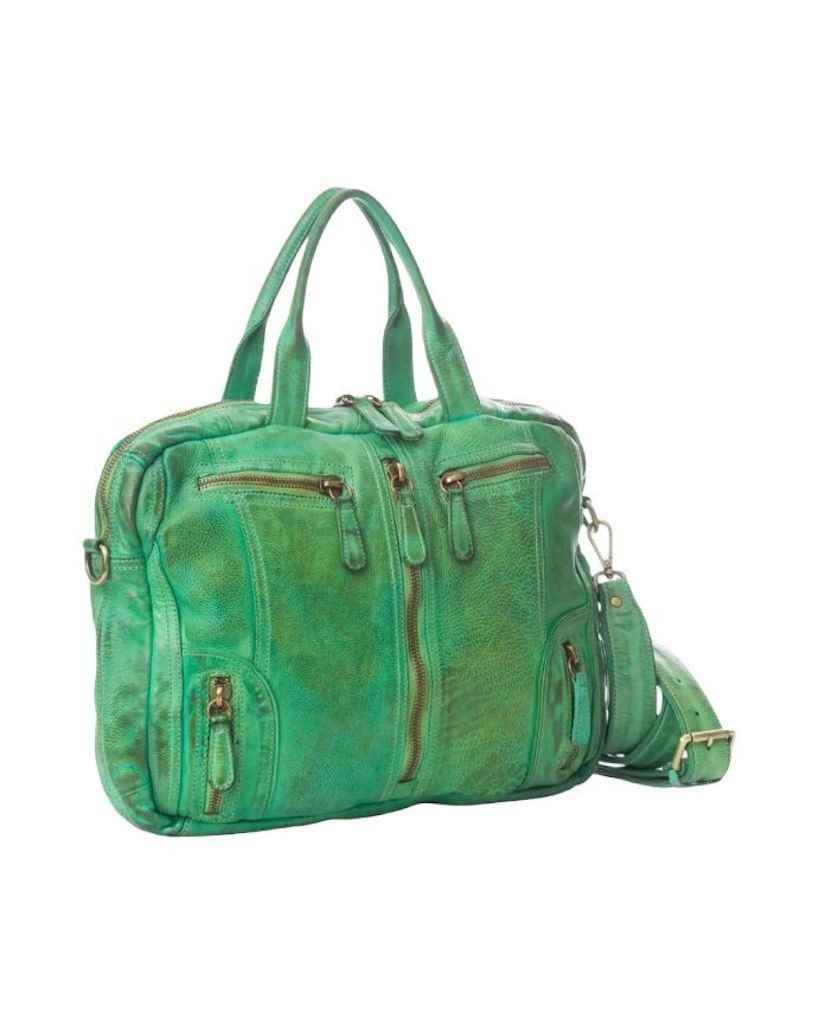 BZNA Bag Simsa Grün Brilliant Business Aktentasche Designer Ledertasche Schultertasche Unisex