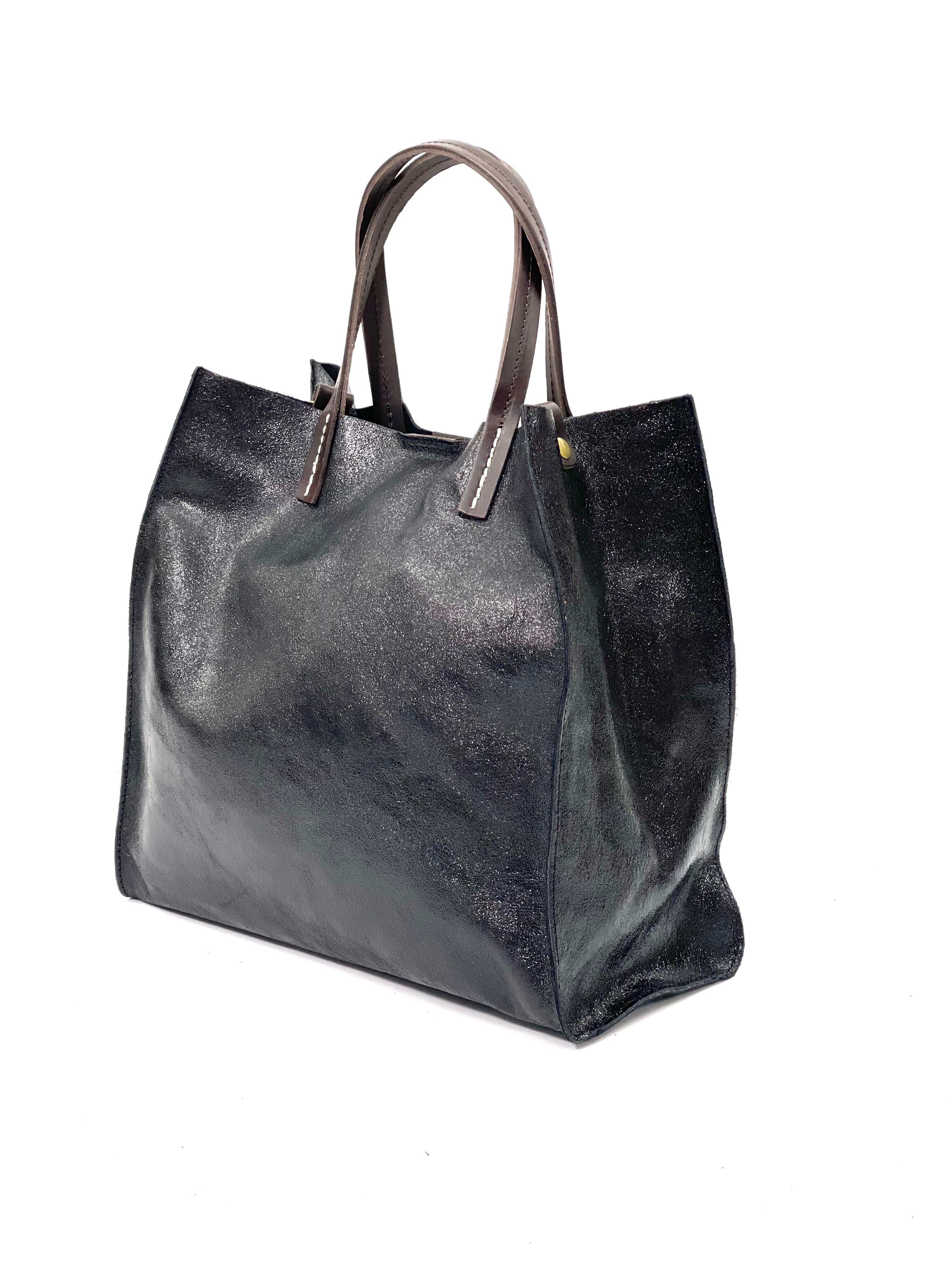 BZNA Bag BO5838 Nero  Metalicca Leder Italy Damen Handtasche Schultertasche 2 in 1 Shopper (Kopie 7) - B Z N A