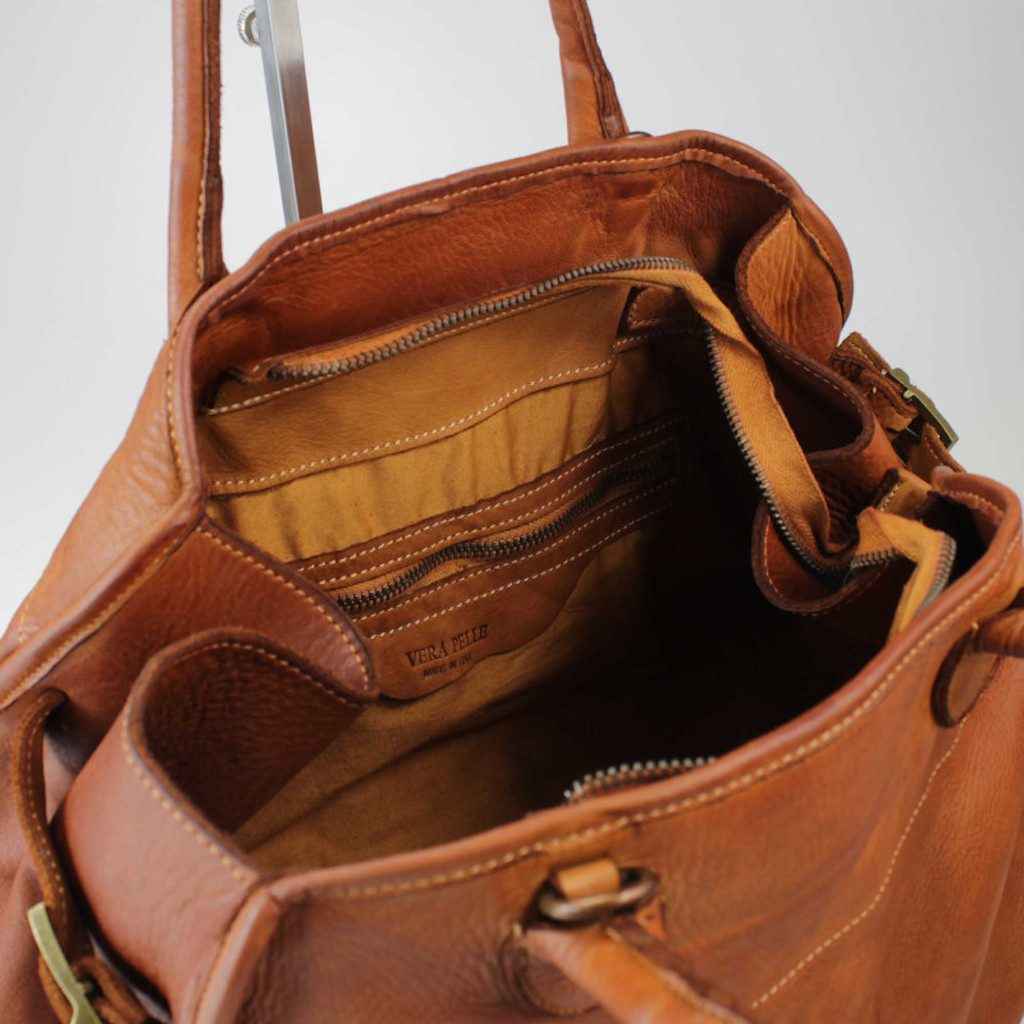 BZNA Bag Bellamy Cognac Italy Designer Handtasche Schultertasche Tasche Leder Neu