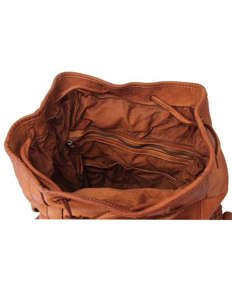 BZNA Rucksack Kairo Cognac Designer Backpacker Leder