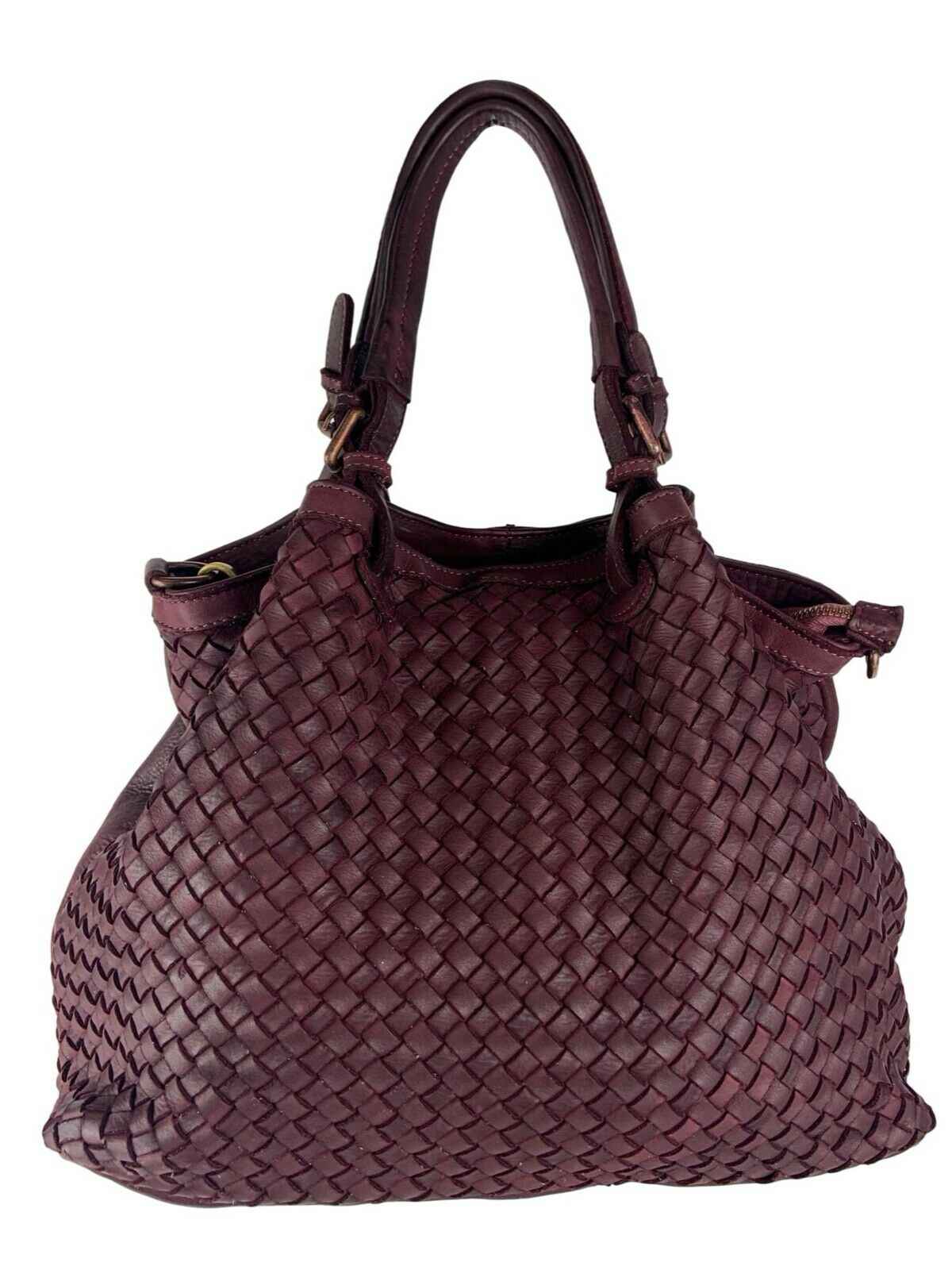 BZNA Bag Rina Weinrot Lederfarben Designer Damen Handtasche Schultertasche