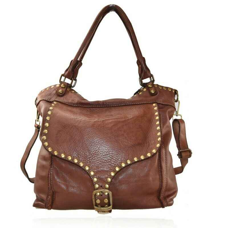 BZNA Sue Braun vintage Italy Designer Business Damen Handtasche Ledertasche