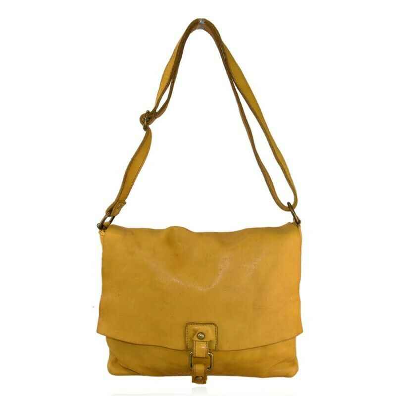 BZNA Bag Pina Gelb Italy Designer Messenger Damen Handtasche Schultertasche
