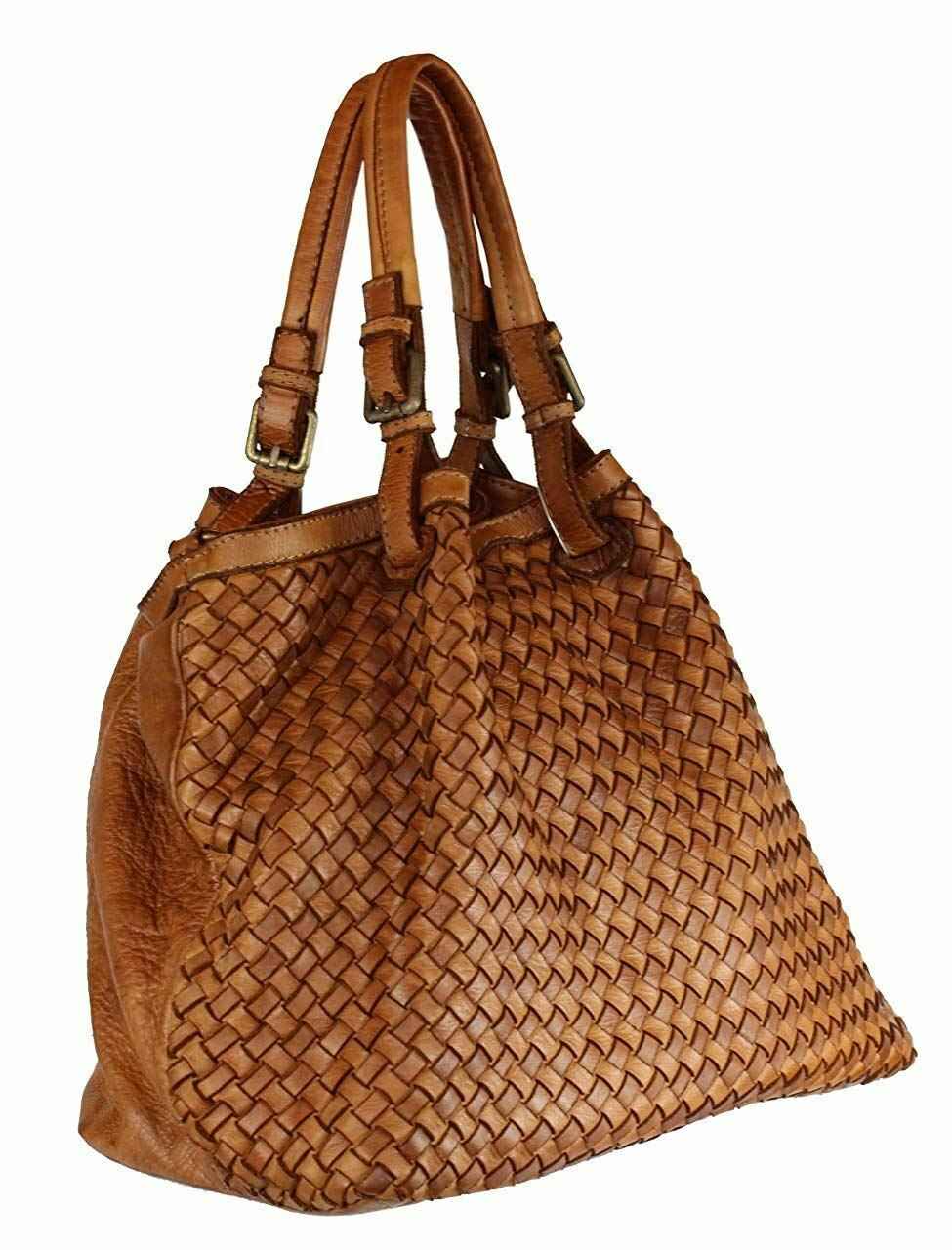 BZNA Bag Rina Blau Lederfarben Italy Designer Damen Handtasche Schultertasche