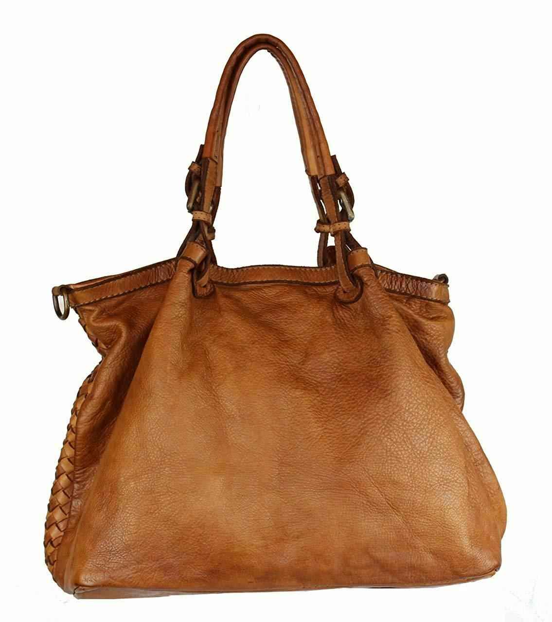 BZNA Bag Rina cognac Lederfarben Italy Designer Damen Handtasche Schultertasche
