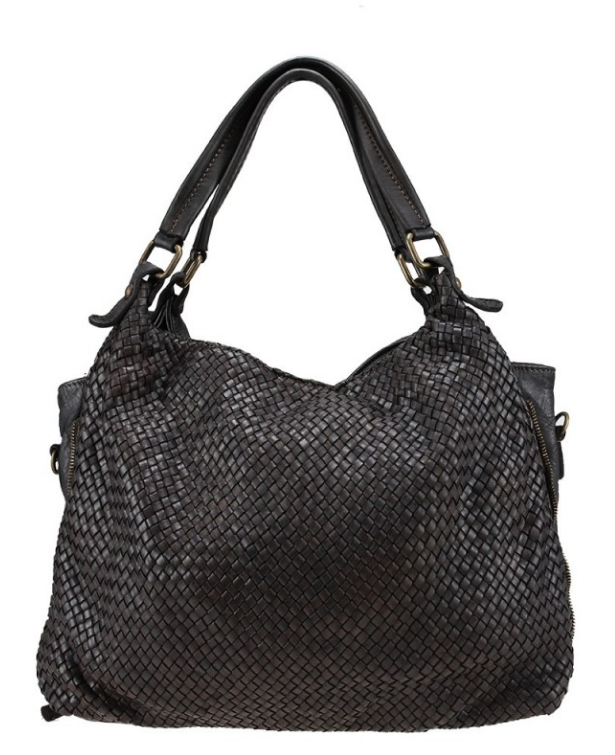 BZNA Bag Lea Braun Lederfarben Italy Designer Damen Handtasche Schultertasche - B Z N A