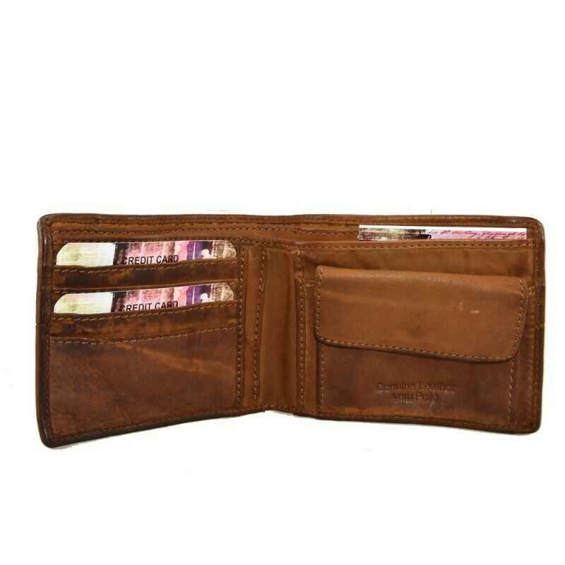 BZNA Berlin Ron Braun Wallet Leather Leder Portemonnaie Geldbörse Clutch