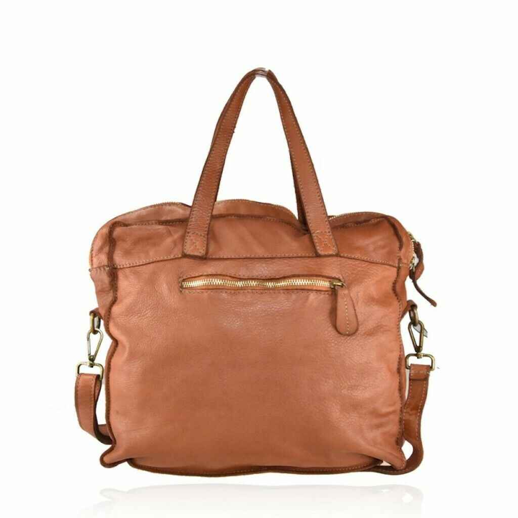 BZNA Trixie Taupe Italy Designer Damen Handtasche Schultertasche Tasche Leder
