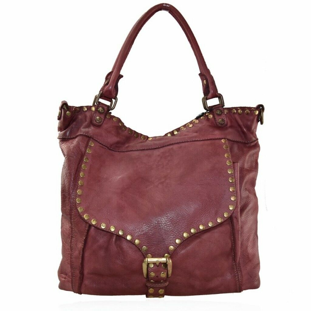 BZNA Sue Rot vintage Italy Designer Business Damen Handtasche Ledertasche - B Z N A