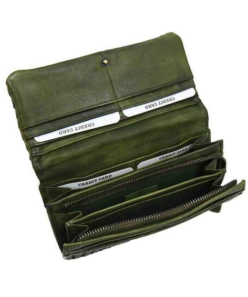 BZNA Berlin Sneza  Grün Wallet Leather Leder Portemonnaie Geldbörse Clutch