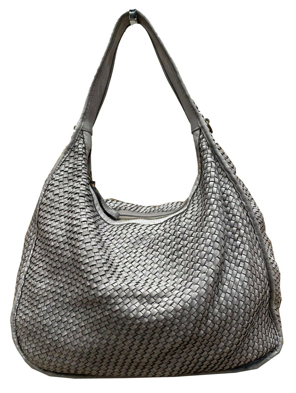 BZNA Bag Sanna Grau Italy Designer Handtasche Schultertasche Tasche Leder - B Z N A