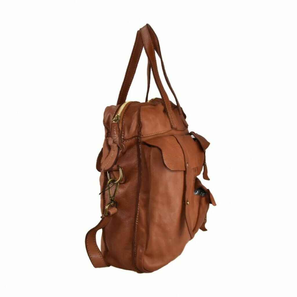 BZNA Trixie Taupe Italy Designer Damen Handtasche Schultertasche Tasche Leder