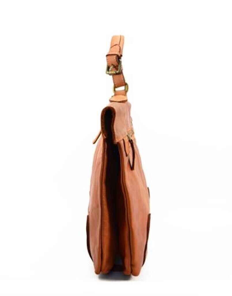 BZNA Berlin Ricko Cognac Vintage Business Aktentasche Handtasche Damentasche