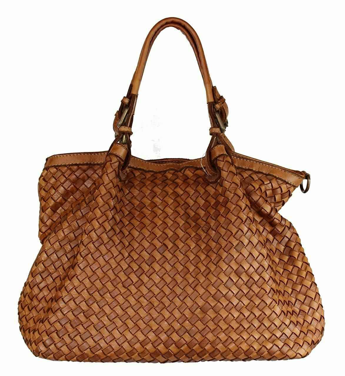 BZNA Bag Rina cognac Lederfarben Italy Designer Damen Handtasche Schultertasche