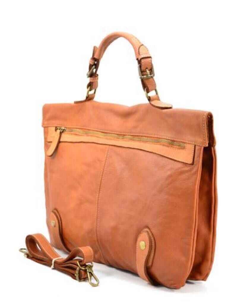 BZNA Berlin Ricko Cognac Vintage Business Aktentasche Handtasche Damentasche