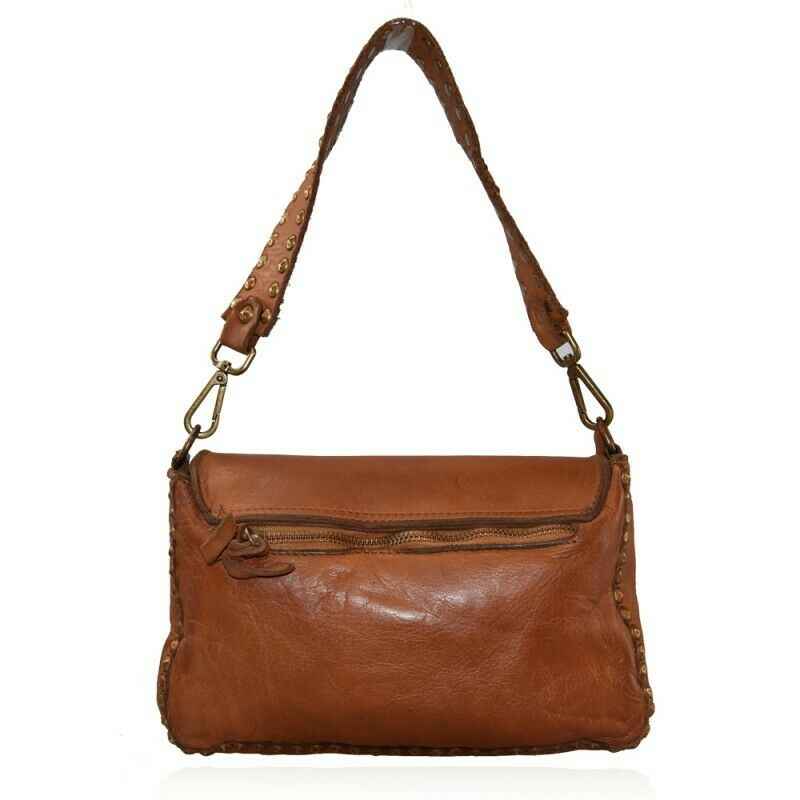 BZNA Bag Thea Cognac Italy Designer Beutel Umhängetasche Damen Handtasche Leder