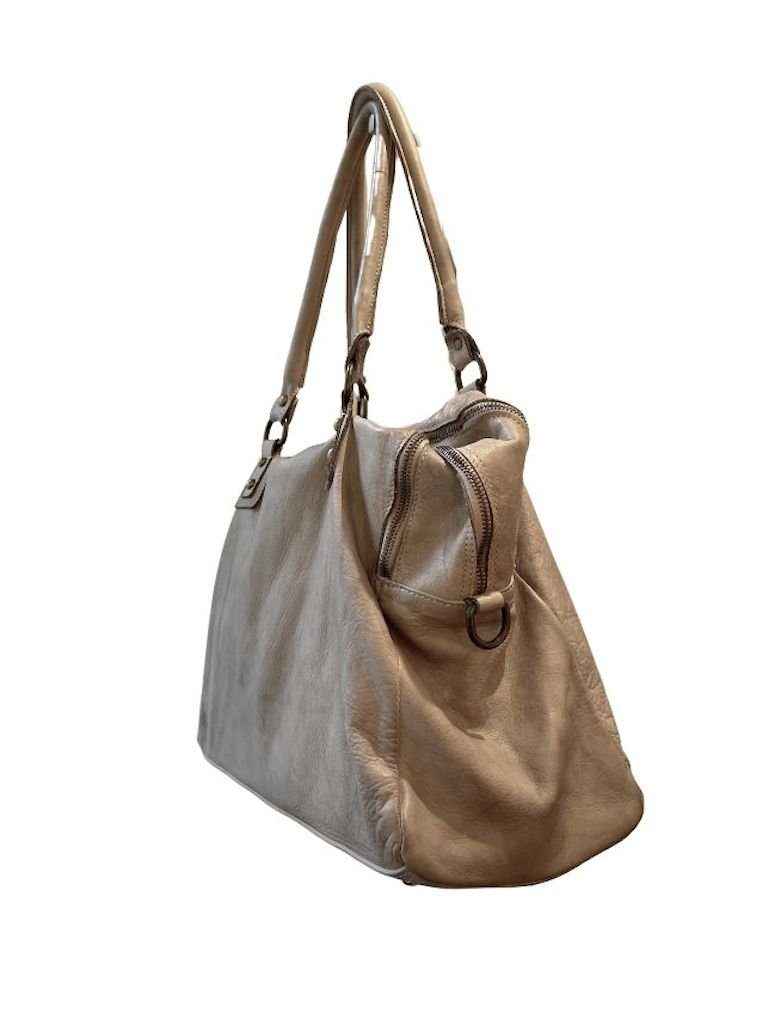 BZNA Bag Lue Taupe Italy Designer Messenger Damen Handtasche Schultertasche Shopper
