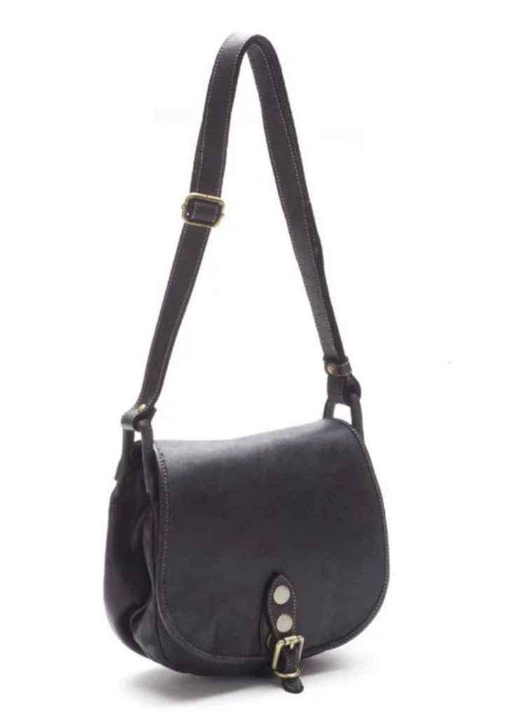 BZNA Schultertasche Taina Schwarz Italy Designer Handtasche Ledertasche Umhängetasche
