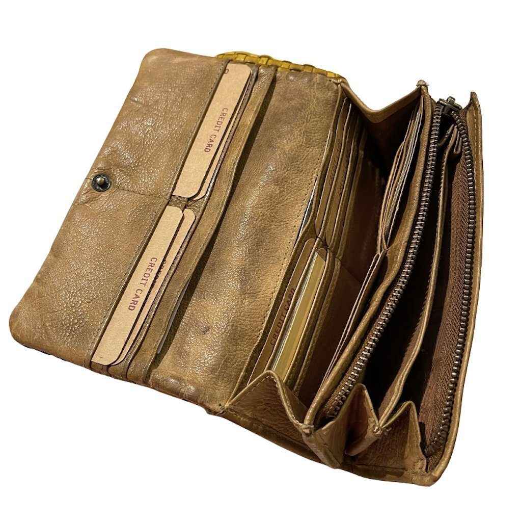 BZNA Berlin Sneza Taupe Wallet Leather Leder Portemonnaie Geldbörse Clutch