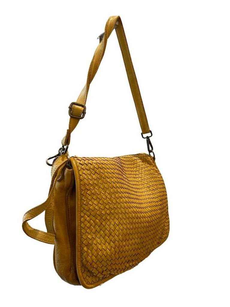 BZNA Bag Jassy Gelb Italy Designer Clutch Umhängetasche Damen Handtasche