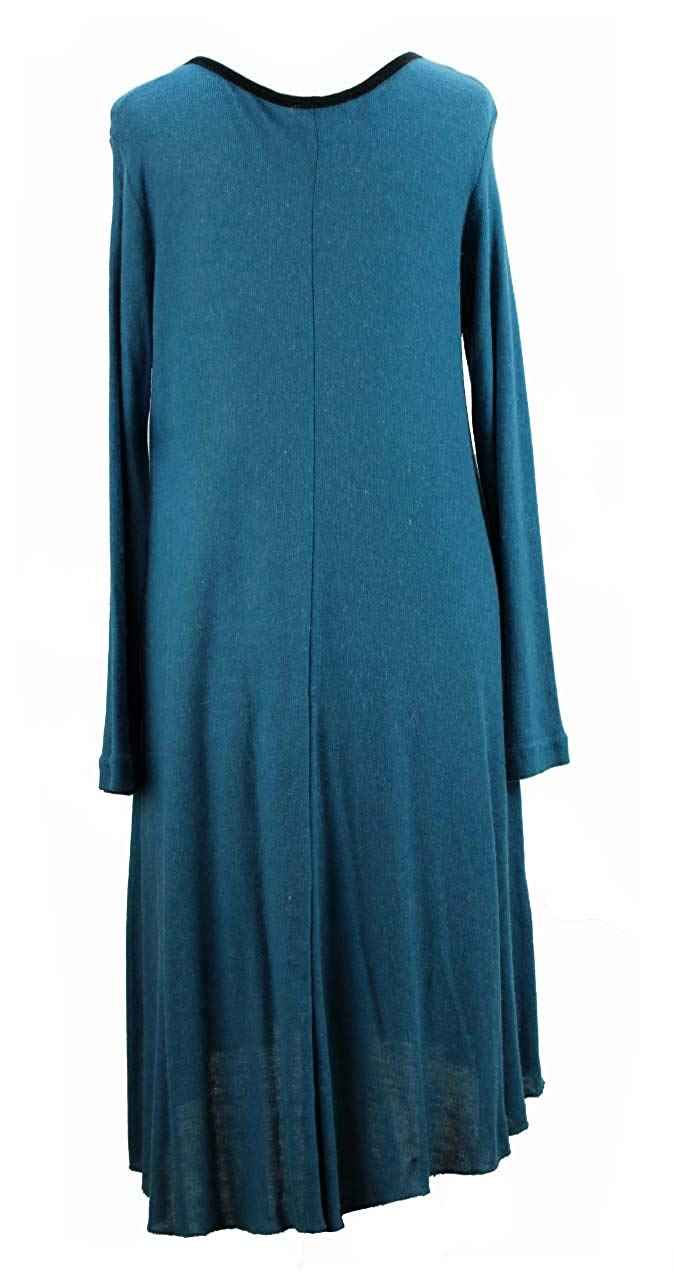 BZNA Wollkleid Lana Wolle Strickkleid Tunika Kleid Türkis nero Longpulli Tunikakleid Shirt 36 38 40 42 44 46 one size Damen Dress Oberteil elegant