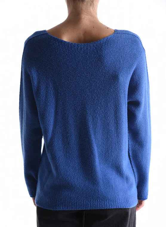 BZNA Berlin Lässiges Strickpullover V Ausschnitte Off-Shoulder Oversize