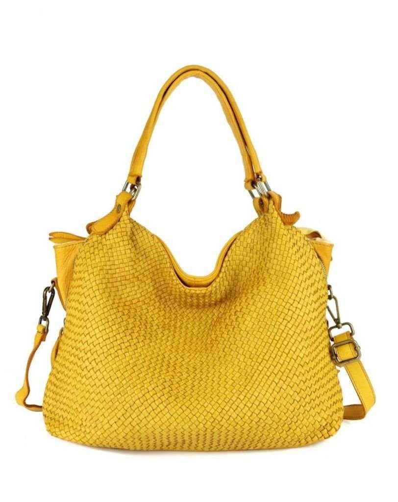 BZNA Bag Lea Gelb Lederfarben Italy Designer Damen Handtasche Schultertasche