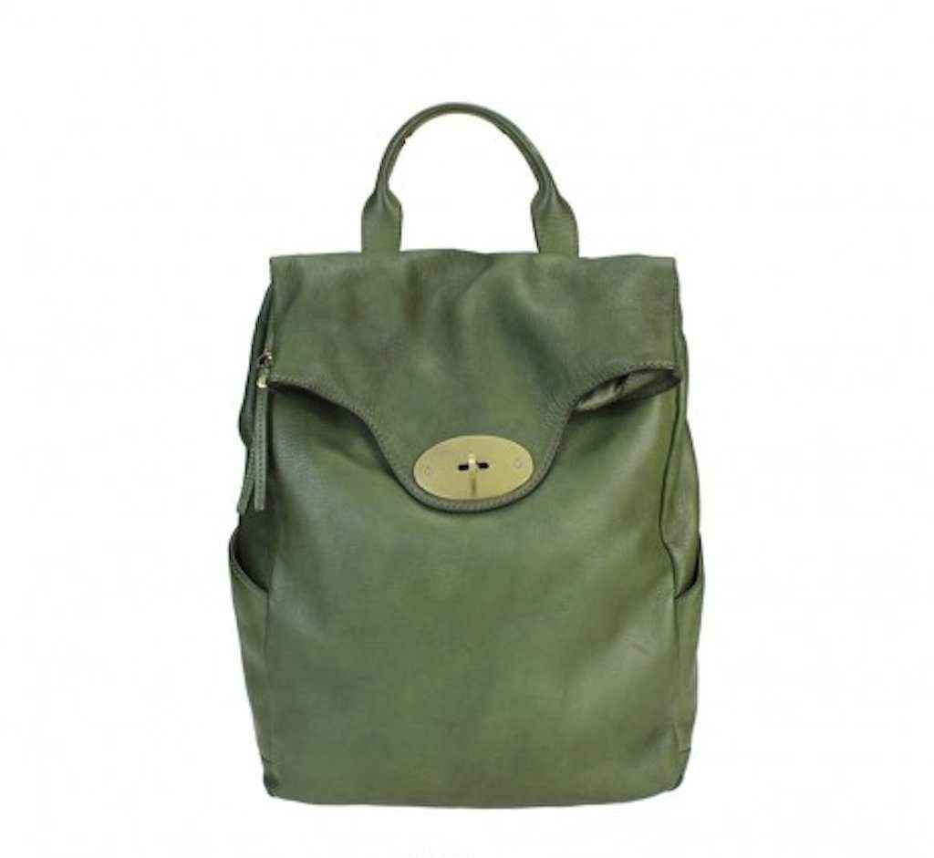 BZNA Bag Rinalto grün Italy Rucksack Backpacker Designer Tasche Handtasche Schultertasche Leder Damen Neu