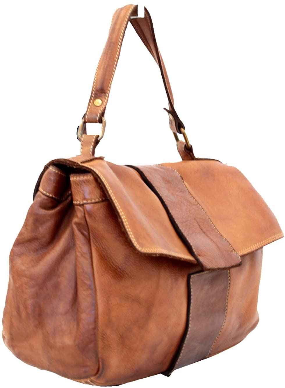 BZNA Bag Santa blau Italy Designer Damen Handtasche Ledertasche Schultertasche Tasche Leder Shopper Neu