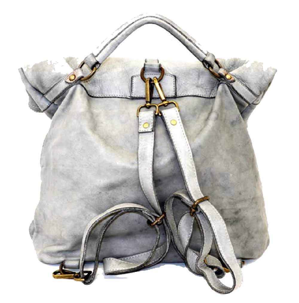 BZNA Bag Yago grau Backpacker Designer Rucksack Damenhandtasche Schultertasche Leder Nappa Italy Neu