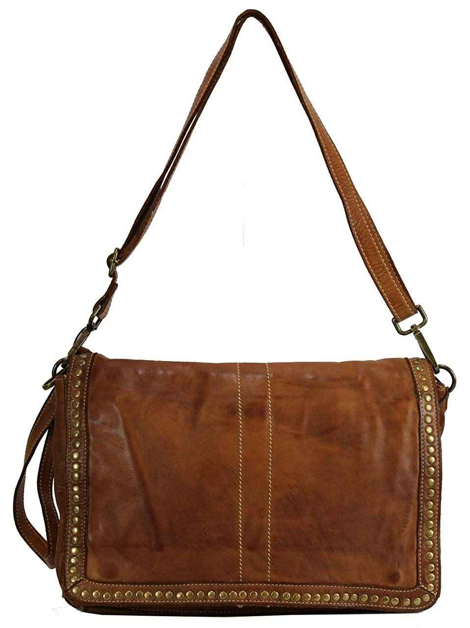 BZNA Bag Gil Cognac Italy Designer Clutch Umhängetasche Damen Handtasche Schultertasche Tasche Leder Shopper Neu
