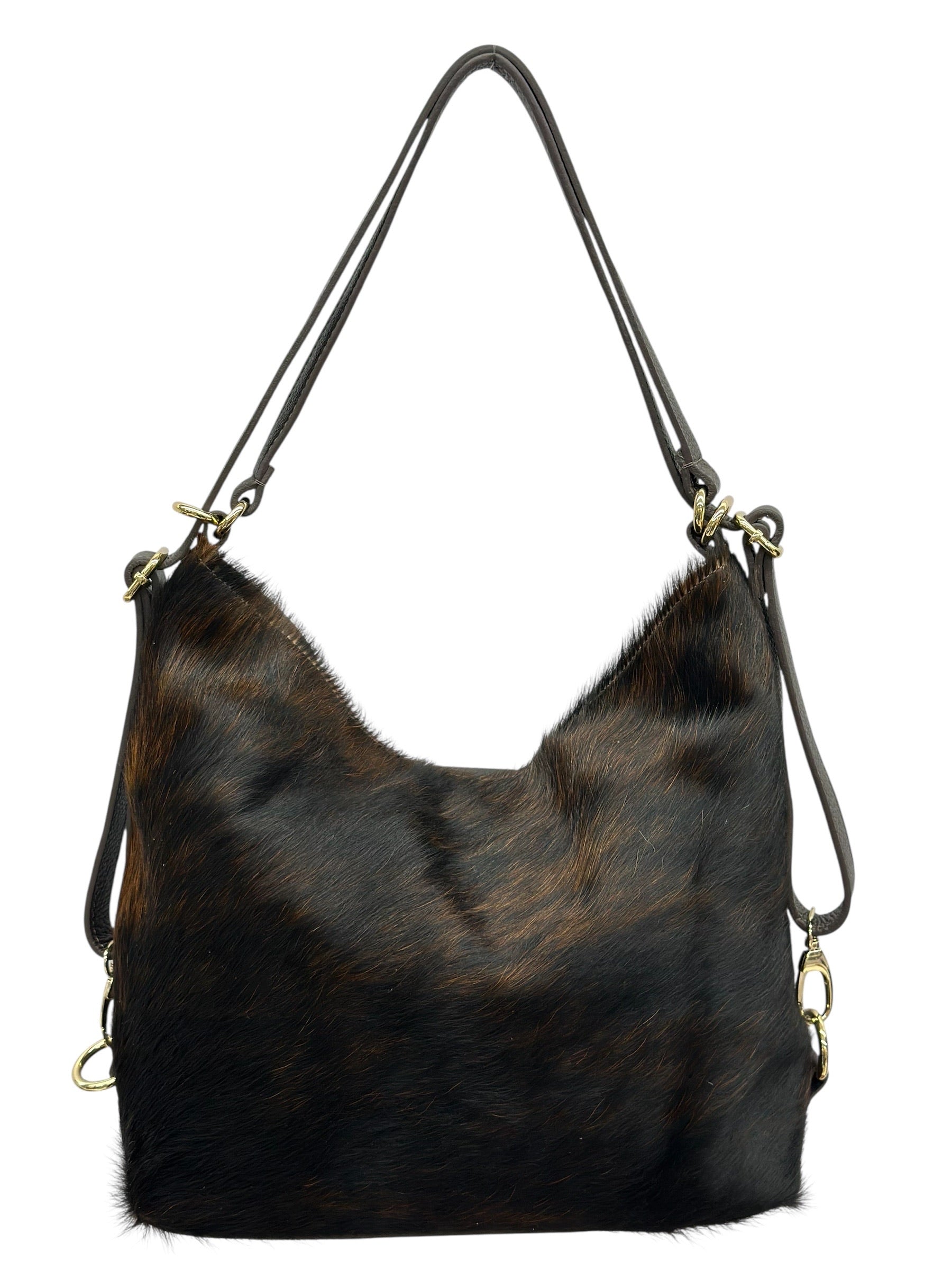 BZNA Bag BO380 Cavalino 2 in 1  Rucksack Schultertasche Echtfell Italy Damen Shopper Handtasche Schultertasche Tasche - B Z N A