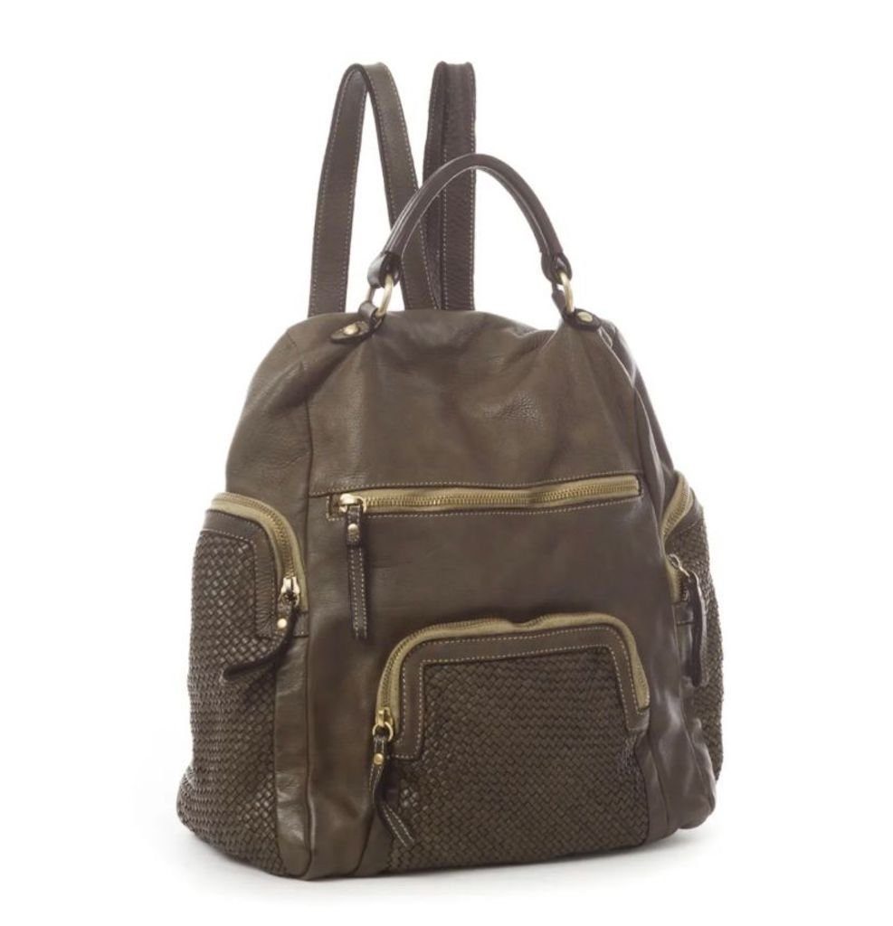 BZNA Bag Svetta Grün Backpacker Designer Rucksack Damenhandtasche Schultertasche Leder Nappa - B Z N A