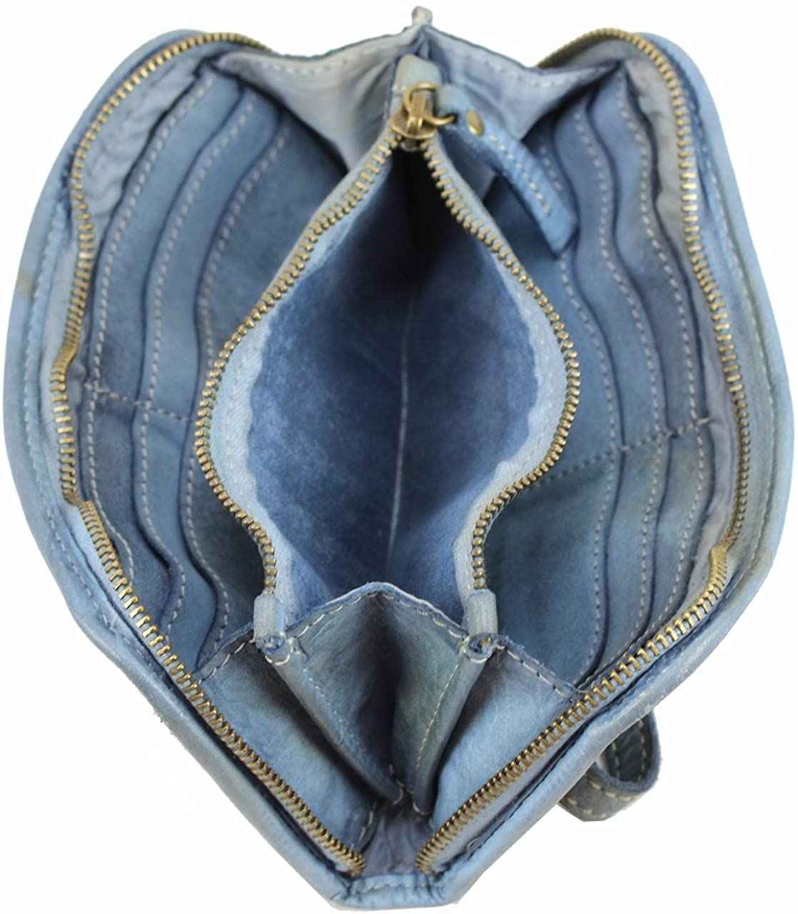 BZNA Berlin Romy Petrol Wallet Clutch Leather Leder Portemonnaie Geldbörse