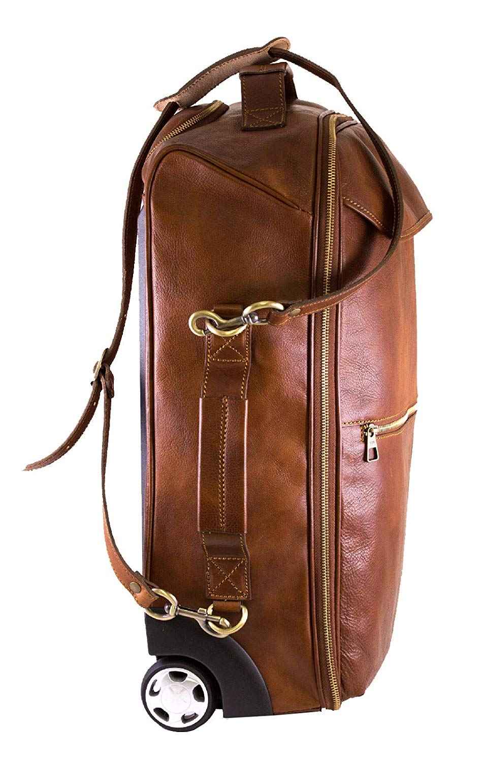 BZNA Firenze Bag Brad cognac Trolley Weekender Rollkoffer Reisetasche Business Bag Italy Handtasche Ledertasche