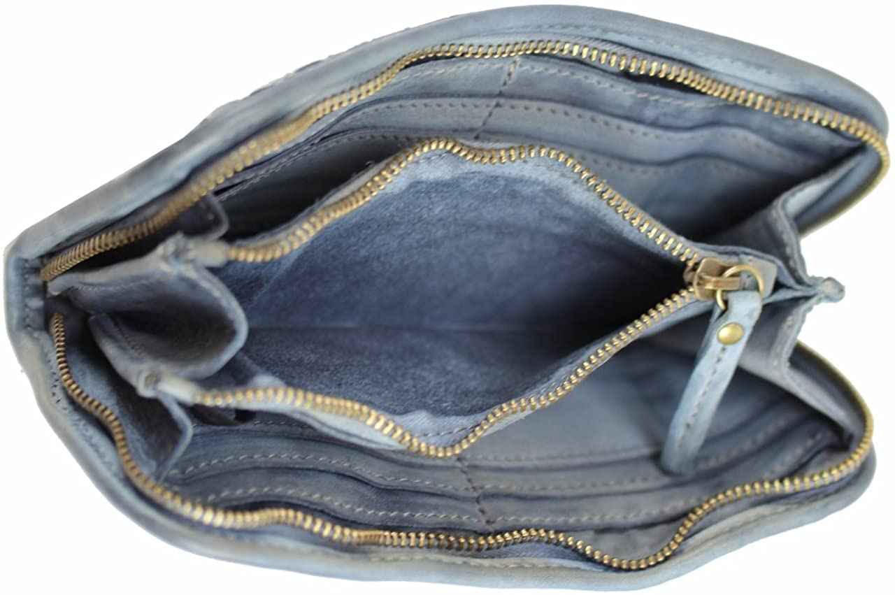 BZNA Berlin Mira Blau Wallet Leather Leder Portemonnaie Geldbörse Clutch